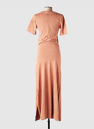 Rochie lungă mâneci scurte mâneci scurte portocalie ROSE GARDEN femeie