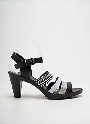 Sandale/pantofi decupați țesătură satinată toc de 7 la 9 cm negru KARSTON femme