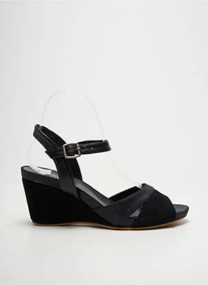 Sandale/pantofi decupați țesătură satinată toc de 7 la 9 cm negru KARSTON femeie