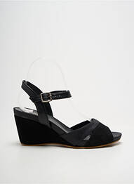 Sandale/pantofi decupați țesătură satinată toc de 7 la 9 cm negru KARSTON femme