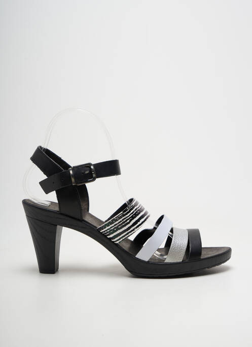 Sandale/pantofi decupați țesătură satinată toc de 7 la 9 cm negru KARSTON femme