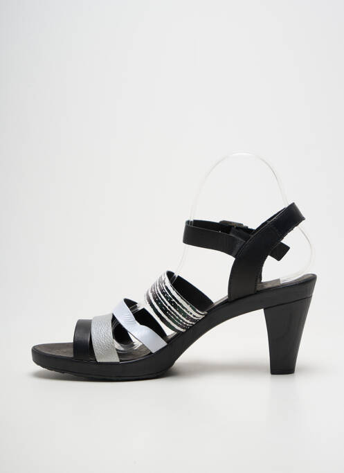 Sandale/pantofi decupați țesătură satinată toc de 7 la 9 cm negru KARSTON femme