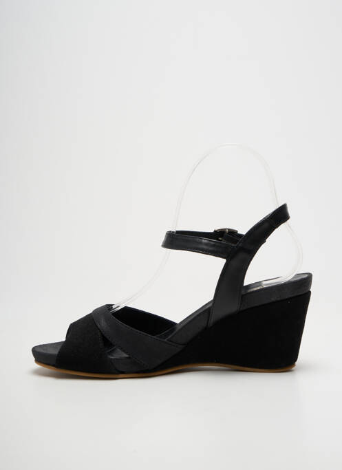 Sandale/pantofi decupați țesătură satinată toc de 7 la 9 cm negru KARSTON femme