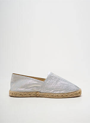 Espadrile vârf rotund toc plat până la 3 cm argintiu LA MAISON DE L'ESPADRILLE femme
