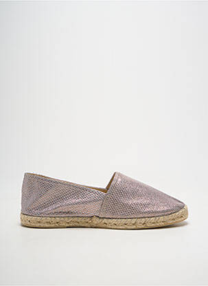 Espadrile țesătură satinată toc plat până la 3 cm argintiu LA MAISON DE L'ESPADRILLE femme