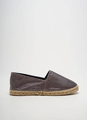 Espadrile țesătură satinată toc plat până la 3 cm argintiu LA MAISON DE L'ESPADRILLE femeie