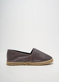 Espadrile țesătură satinată toc plat până la 3 cm argintiu LA MAISON DE L'ESPADRILLE femme