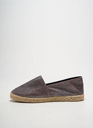Espadrile țesătură satinată toc plat până la 3 cm argintiu LA MAISON DE L'ESPADRILLE femeie
