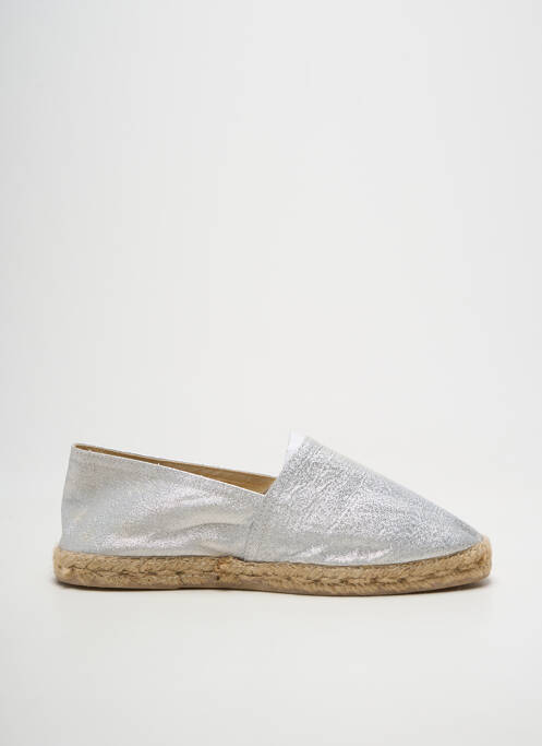 Espadrile vârf rotund toc plat până la 3 cm argintiu LA MAISON DE L'ESPADRILLE femme