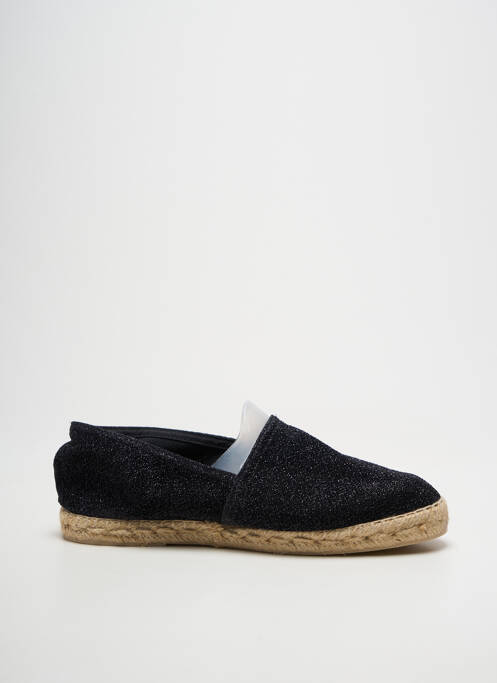 Espadrile țesătură satinată toc plat până la 3 cm negru LA MAISON DE L'ESPADRILLE femme