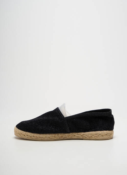 Espadrile țesătură satinată toc plat până la 3 cm negru LA MAISON DE L'ESPADRILLE femme