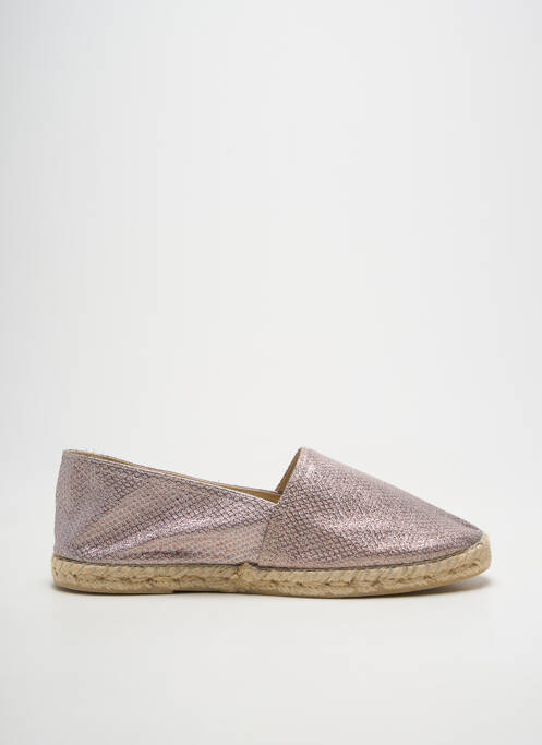 Espadrile țesătură satinată toc plat până la 3 cm argintiu LA MAISON DE L'ESPADRILLE femme