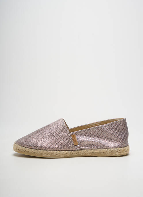Espadrile țesătură satinată toc plat până la 3 cm argintiu LA MAISON DE L'ESPADRILLE femme
