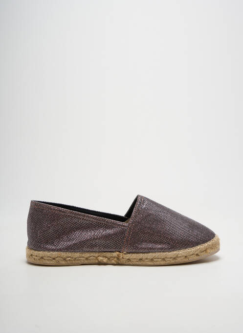 Espadrile țesătură satinată toc plat până la 3 cm argintiu LA MAISON DE L'ESPADRILLE femme