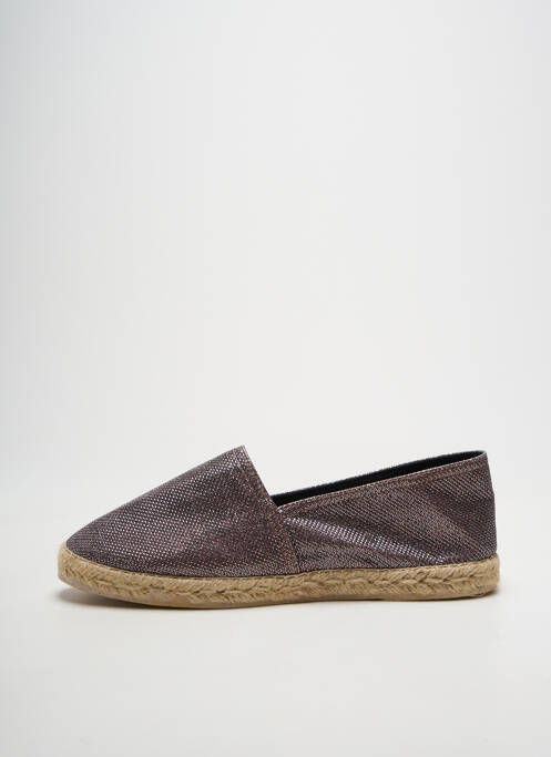 Espadrile țesătură satinată toc plat până la 3 cm argintiu LA MAISON DE L'ESPADRILLE femme