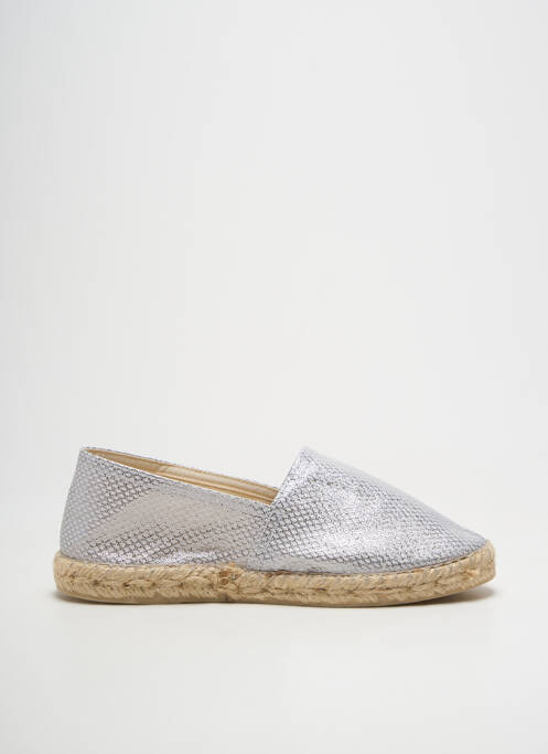 Espadrile vârf rotund toc plat până la 3 cm argintiu LA MAISON DE L'ESPADRILLE femme