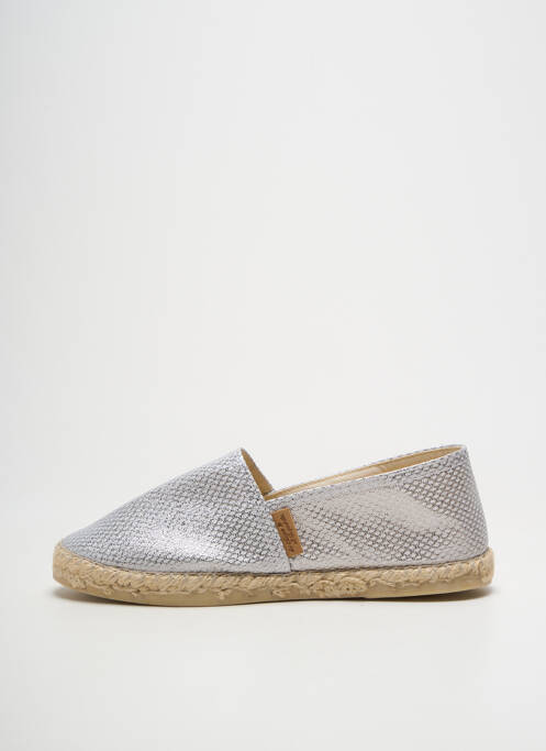 Espadrile vârf rotund toc plat până la 3 cm argintiu LA MAISON DE L'ESPADRILLE femme