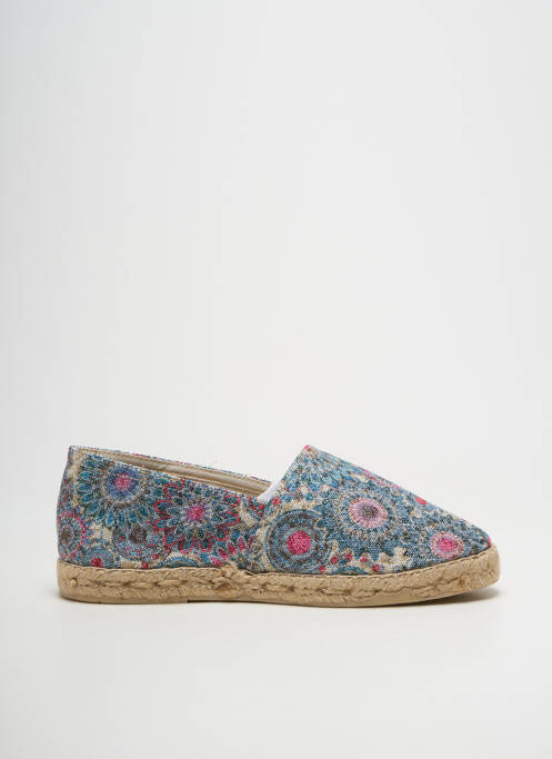 Espadrile țesătură satinată toc plat până la 3 cm albastru LA MAISON DE L'ESPADRILLE femme