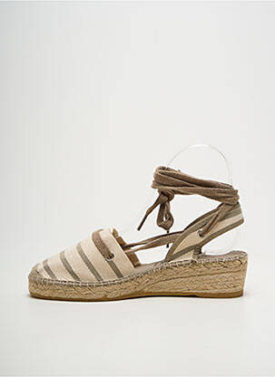 Espadrile închidere cu șireturi toc de 4 la 6 cm bej LA MAISON DE L'ESPADRILLE femeie