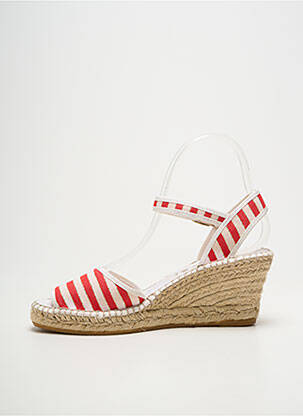 Espadrile țesătură satinată toc de 7 la 9 cm roșu LA MAISON DE L'ESPADRILLE femeie