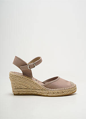 Espadrile vârf rotund toc de 4 la 6 cm bej LA MAISON DE L'ESPADRILLE femeie