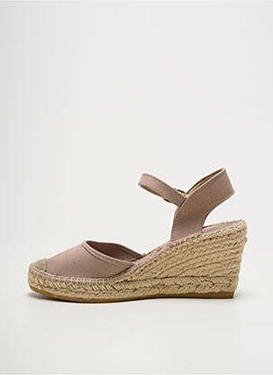 Espadrile vârf rotund toc de 4 la 6 cm bej LA MAISON DE L'ESPADRILLE femeie