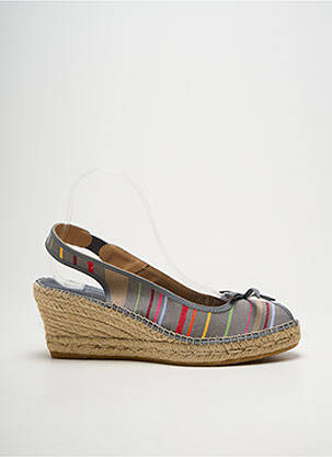 Espadrile vârf deschis toc de 7 la 9 cm gri LA MAISON DE L'ESPADRILLE femeie