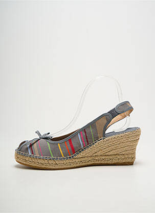 Espadrile vârf deschis toc de 7 la 9 cm gri LA MAISON DE L'ESPADRILLE femeie