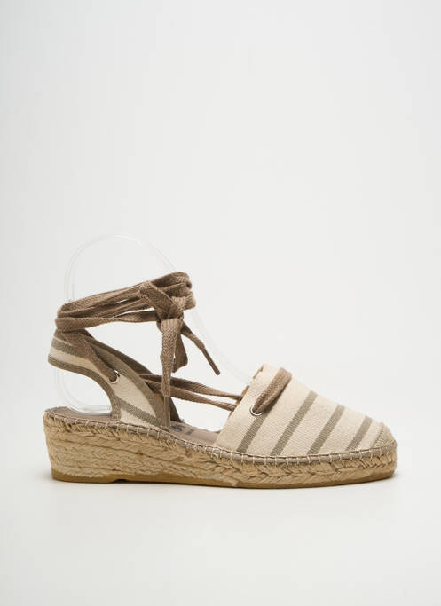 Espadrile închidere cu șireturi toc de 4 la 6 cm bej LA MAISON DE L'ESPADRILLE femme