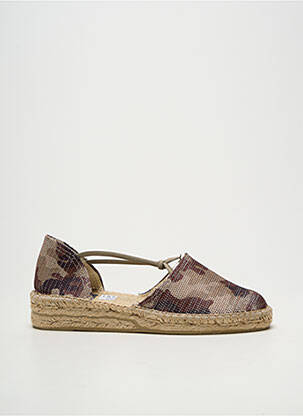 Espadrile țesătură satinată toc plat până la 3 cm bej EMMA femeie