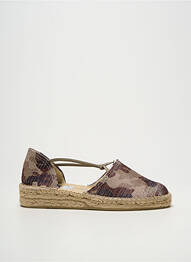 Espadrile țesătură satinată toc plat până la 3 cm bej EMMA femme
