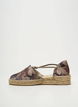 Espadrile țesătură satinată toc plat până la 3 cm bej EMMA femeie