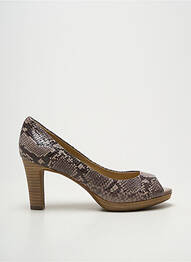 Pantofi cu toc țesătură satinată toc de 7 la 9 cm maro GEOX femme