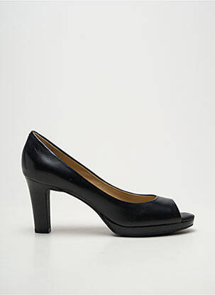 Pantofi cu toc țesătură satinată toc de 7 la 9 cm negru GEOX femeie