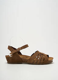 Sandale/pantofi decupați închidere cu buclă(e) toc plat până la 3 cm maro YOKONO femme