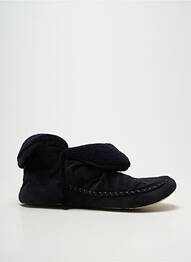 Papuci/pantofi de casă talpă exterioară din piele toc plat până la 3 cm negru ISOTONER femme