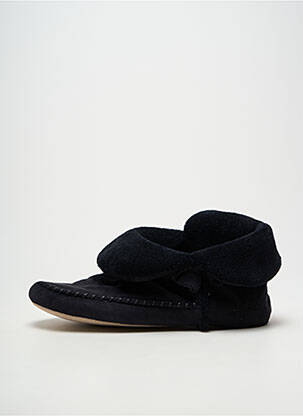 Papuci/pantofi de casă talpă exterioară din piele toc plat până la 3 cm negru ISOTONER femeie