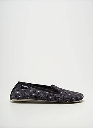 Papuci/pantofi de casă talpă exterioară din piele toc plat până la 3 cm negru ISOTONER femme