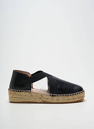 Espadrile vârf rotund toc de 4 la 6 cm negru LA MAISON DE L'ESPADRILLE femme