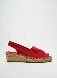 Espadrile vârf deschis toc de 4 la 6 cm roșu LA MAISON DE L'ESPADRILLE femme