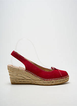 Sandale/pantofi decupați toc platformă toc de 7 la 9 cm roșu LA MAISON DE L'ESPADRILLE femeie