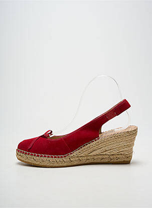 Sandale/pantofi decupați toc platformă toc de 7 la 9 cm roșu LA MAISON DE L'ESPADRILLE femeie