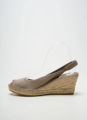 Espadrile vârf deschis toc de 7 la 9 cm gri LA MAISON DE L'ESPADRILLE femeie