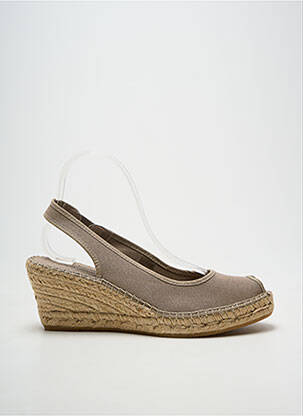 Espadrile vârf deschis toc de 7 la 9 cm gri LA MAISON DE L'ESPADRILLE femeie