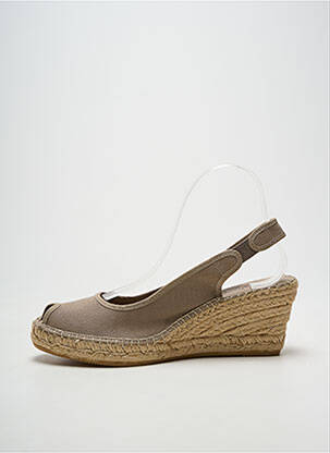 Espadrile vârf deschis toc de 7 la 9 cm gri LA MAISON DE L'ESPADRILLE femeie