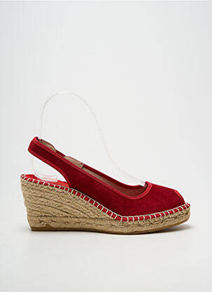 Espadrile vârf deschis toc de 7 la 9 cm roșu LA MAISON DE L'ESPADRILLE femeie