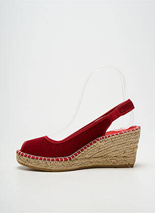 Espadrile vârf deschis toc de 7 la 9 cm roșu LA MAISON DE L'ESPADRILLE femeie