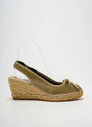 Espadrile țesătură satinată toc de 7 la 9 cm auriu LA MAISON DE L'ESPADRILLE femeie