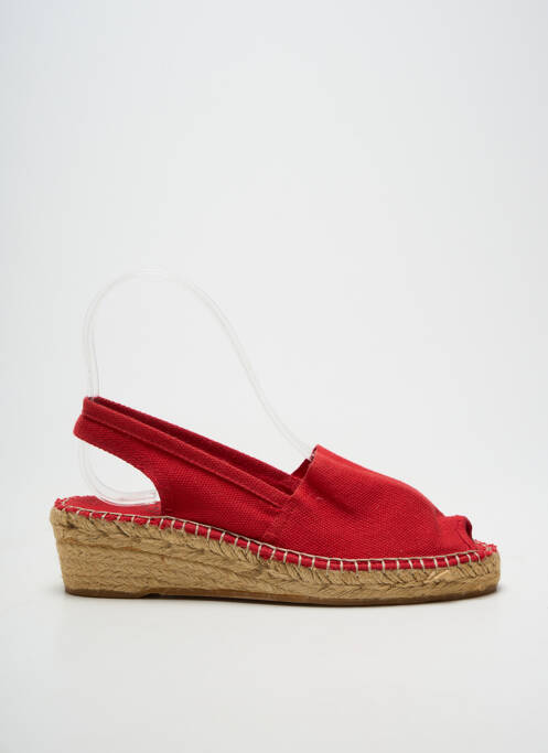 Espadrile vârf deschis toc de 4 la 6 cm roșu LA MAISON DE L'ESPADRILLE femme