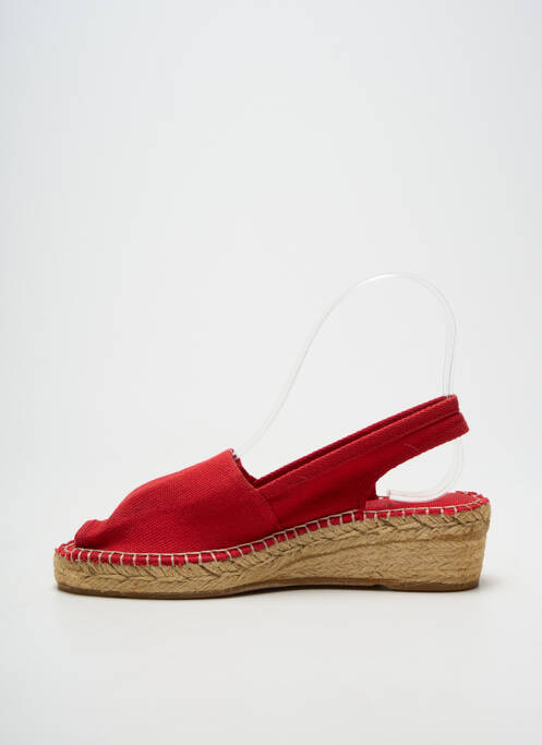 Espadrile vârf deschis toc de 4 la 6 cm roșu LA MAISON DE L'ESPADRILLE femme